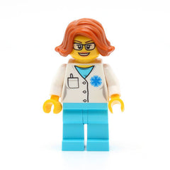 LEGO cty0900 -Doctor (EMT Star of Life, Medium Azure Legs, Dark Orange Female Hair Short Swept Sideways, Glasses)