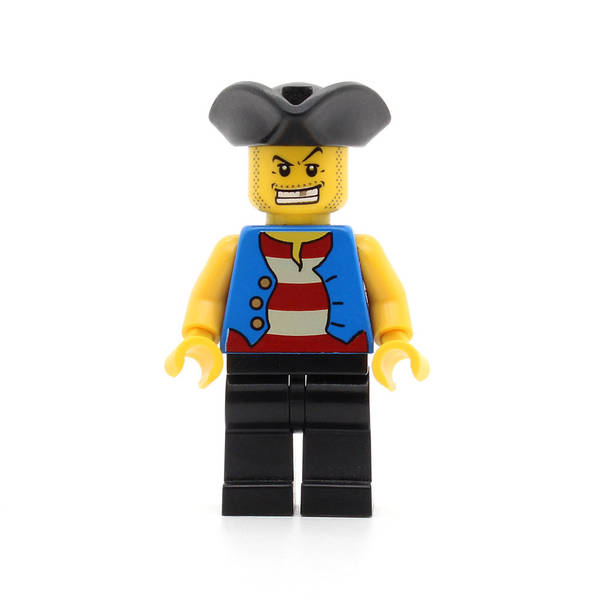 LEGO pi127 - Pirate (Blue Vest, Black Legs, Tricorne Hat)