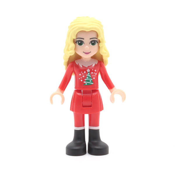 LEGO frnd029 - Friends Christina (Red Skirt and Leggings, Red Long Sleeve Christmas Top)