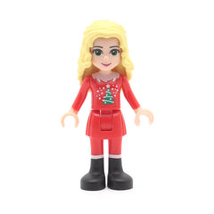 LEGO frnd029 - Friends Christina (Red Skirt and Leggings, Red Long Sleeve Christmas Top)