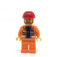 LEGO cty0015 - Construction Foreman (Orange Jacket with Blue Shirt, Dark Blue Tie, Red Construction Helmet)