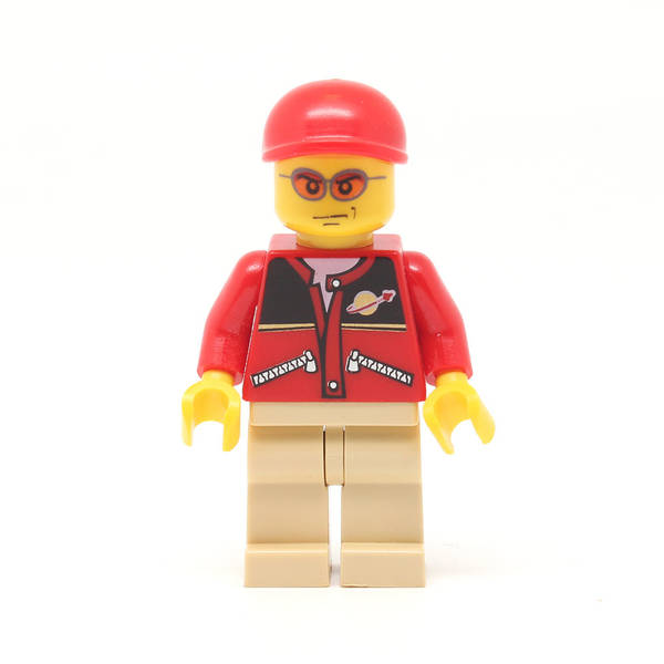 LEGO cty0129a - (Red Jacket with Zipper Pockets and Classic Space Logo, Tan Legs, Red Short Bill Cap)