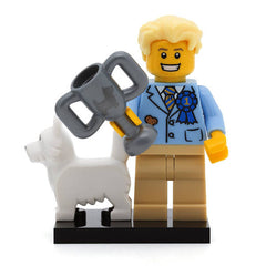 LEGO col16-12 - Dog Show Winner, Series 16 (Set mit Stand und Zubehör)