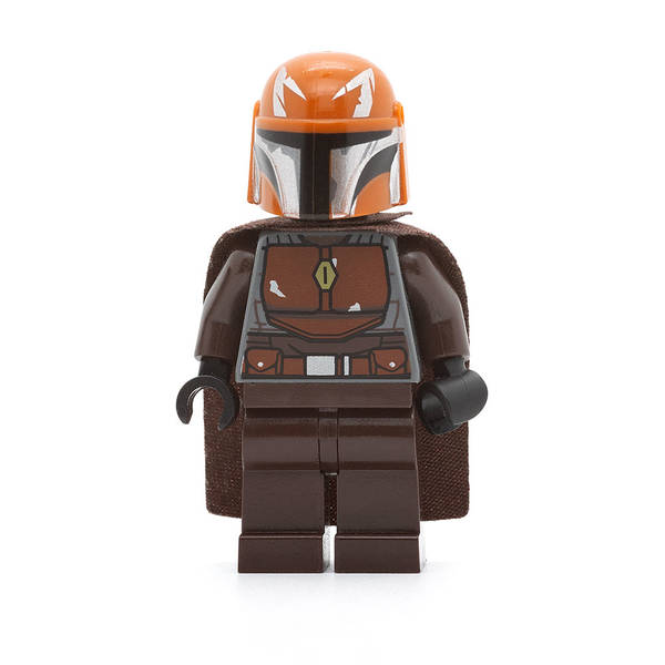 LEGO sw1079 - Mandalorian Tribe Warrior (Male, Dark Brown Cape, Dark Orange Helmet)
