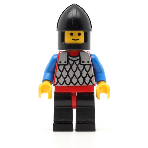 LEGO cas147 - Scale Mail (Red with Blue Arms, Black Legs with Red Hips, Black Chin-Guard)