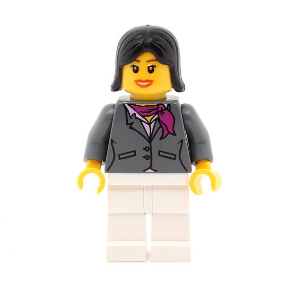 LEGO cty0195 - (Dark Bluish Gray Jacket with Magenta Scarf, White Legs, Black Female Hair)