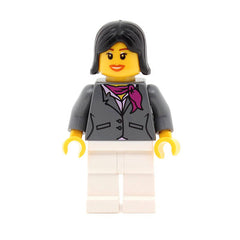 LEGO cty0195 - (Dark Bluish Gray Jacket with Magenta Scarf, White Legs, Black Female Hair)