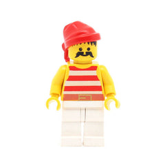 LEGO pi045 - Pirate (Red / White Stripes Shirt, White Legs, Red Bandana)