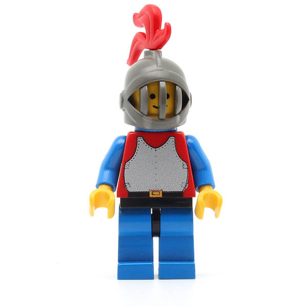 LEGO cas189a - Breastplate (Red with Blue Arms, Blue Legs with Black Hips, Dark Gray Grille Helmet, Red Plume, Blue Plastic Cape)