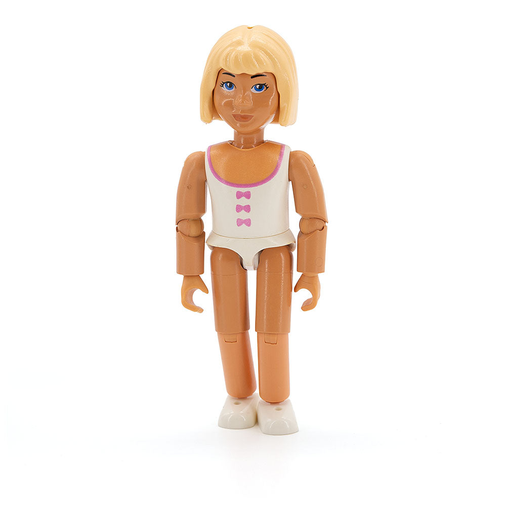 LEGO belvfemale20 - Belville Female (White Swimsuit with Dark Pink Bows Pattern, Light Yellow Hair)