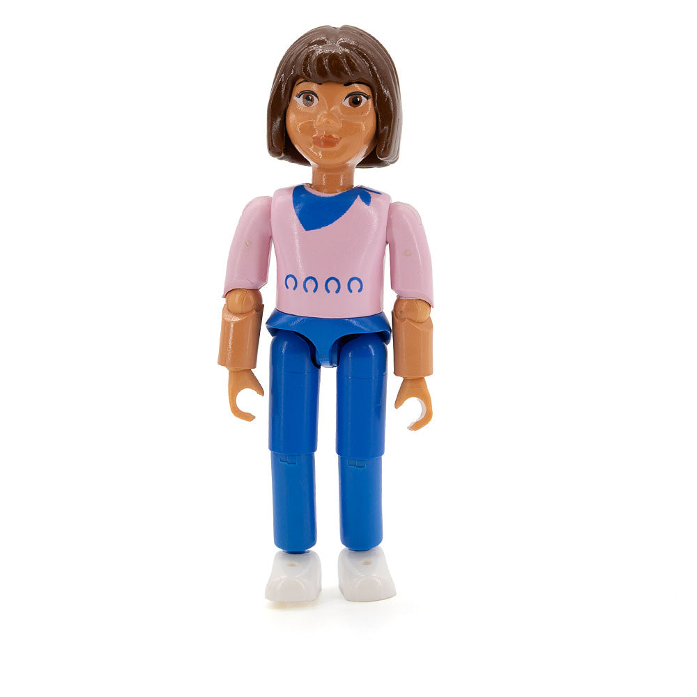 LEGO belvfemale34 - Belville Female, Child Girl, Jennifer (Blue Pants, Pink Top with Scarf Pattern, Brown Hair, White Shoes)