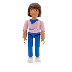 LEGO belvfemale34 - Belville Female, Child Girl, Jennifer (Blue Pants, Pink Top with Scarf Pattern, Brown Hair, White Shoes)