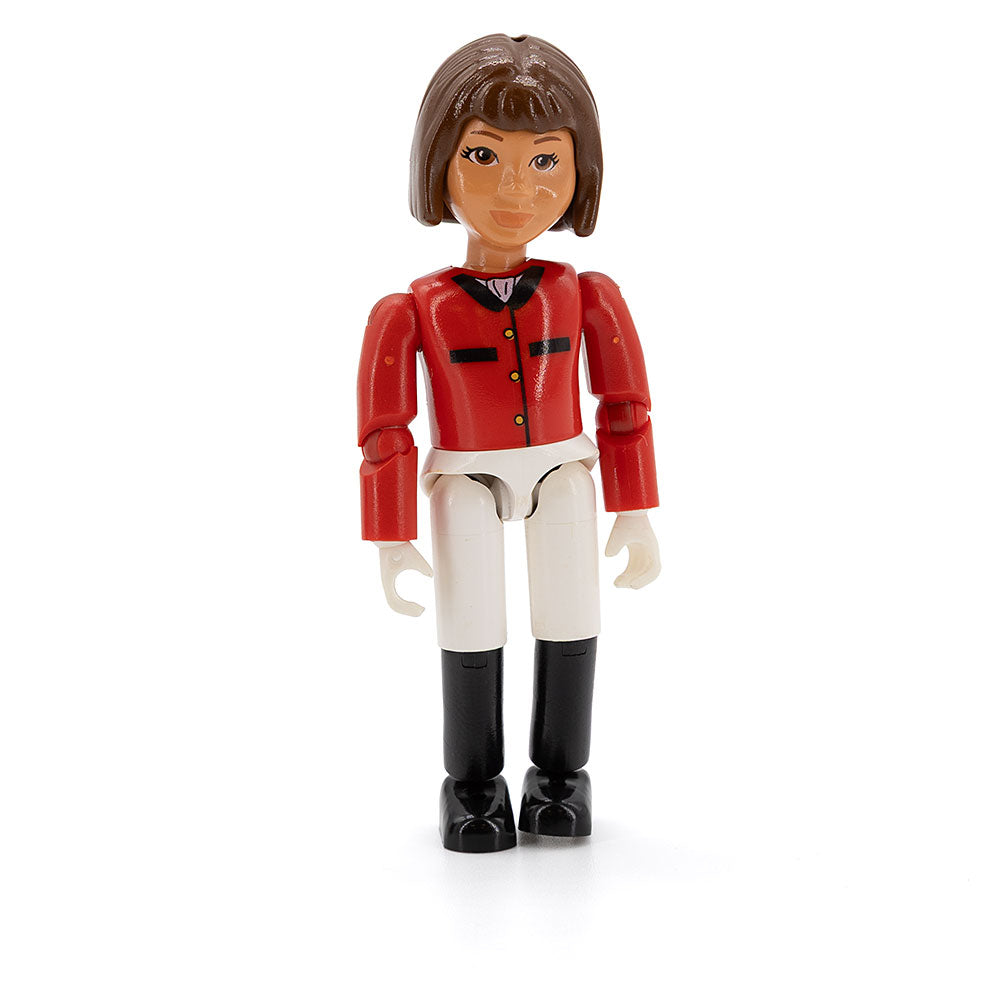 LEGO belvfemale37 - Belville Female - Horse Rider, White Shorts, Red Shirt, Brown Hair
