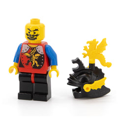 LEGO cas018 - Dragon Knights (Knight 2, Black Legs with Red Hips, Black Dragon Helmet, Yellow Plumes)