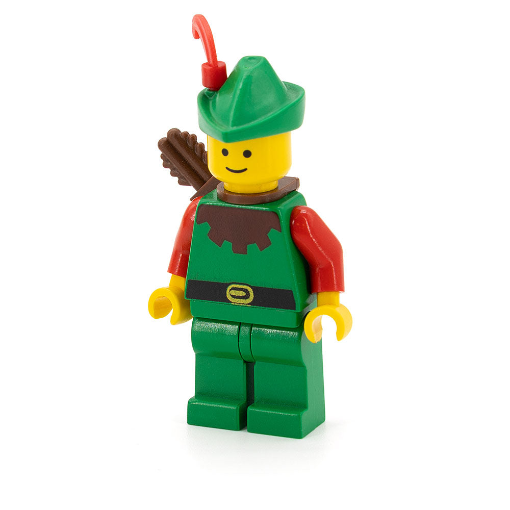 LEGO cas137a - Forestman - Red, Green Hat, Red Feather, Quiver