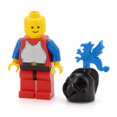 LEGO cas280a - Breastplate (Red with Blue Arms, Red Legs with Black Hips, Black Grille Helmet, Blue Dragon Plume)