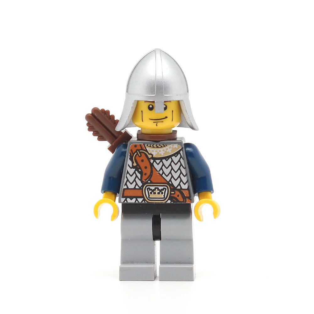 LEGO cas386 - Fantasy Era - Crown Knight Scale Mail (Chest Strap, Helmet with Neck Protector, Vertical Cheek Lines)