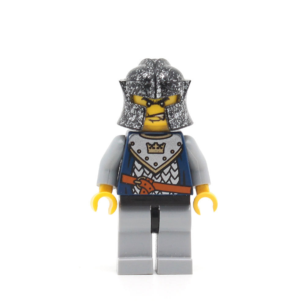 LEGO cas436 - Crown Knight (Fantasy Era, Scale Mail with Crown, Speckle Black-Silver Helmet, Angry Eyebrows (Castle Watch)