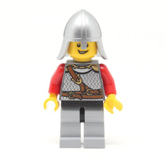 LEGO cas460 - Lion Knight Scale Mail (Kingdoms, Chest Strap and Belt, Helmet with Neck Protector, Open Grin)