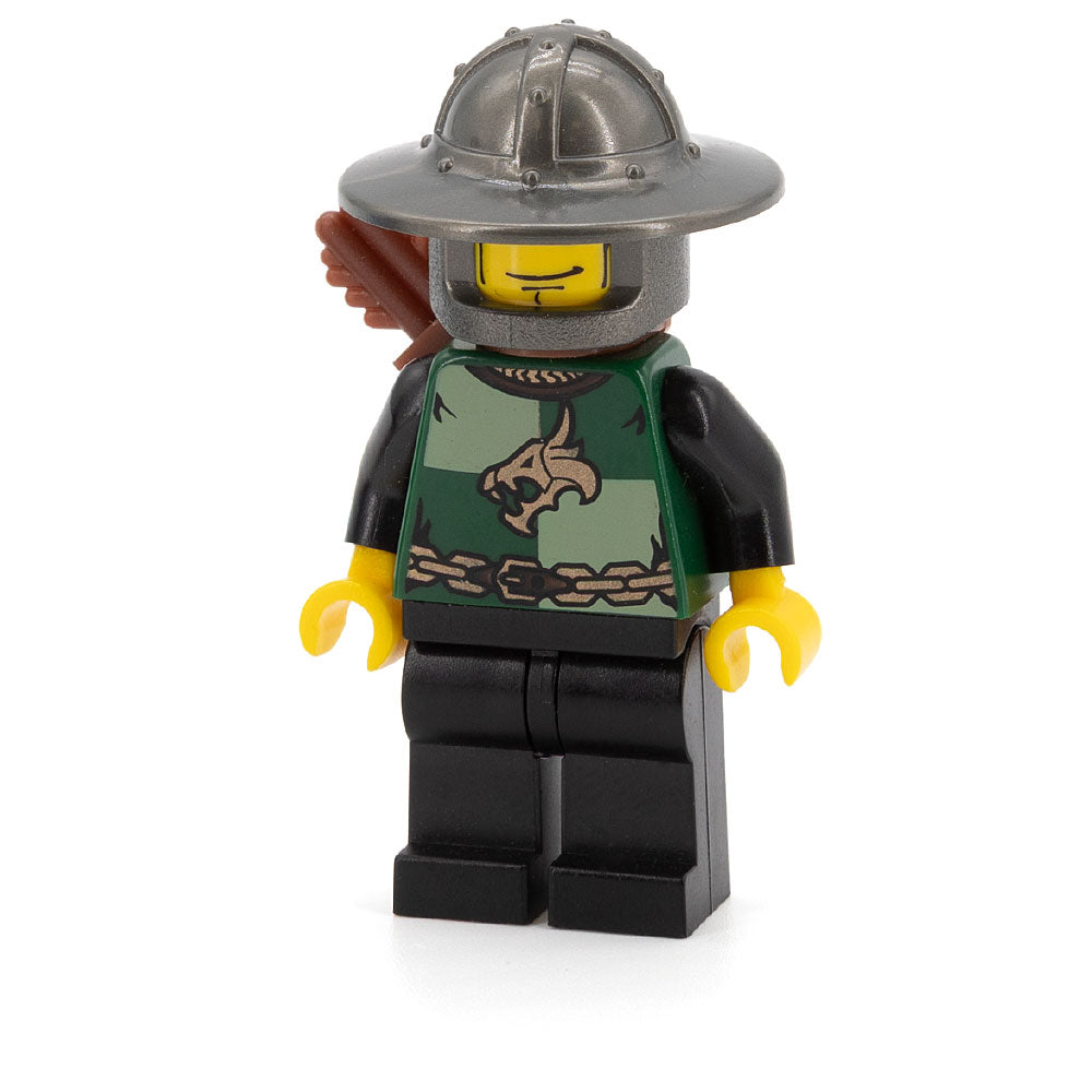 LEGO cas466 - Dragon Knight Quarters (Kingdoms, Helmet with Broad Brim, Vertical Cheek Lines, Quiver)