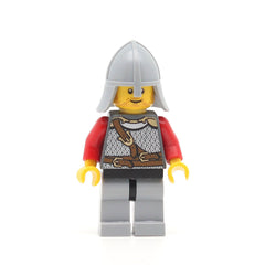 LEGO cas475 - Lion Knight Scale Mail (Kingdoms with Chest Strap and Belt, Helmet with Neck Protector, Stubble Smile, Dual Sided Head)