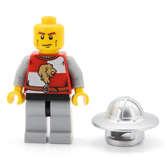 LEGO cas498 - Lion Knight Quarters (Kingdoms, Helmet with Broad Brim, Vertical Cheek Lines, Mouth Closed / Mouth Open Scared Pattern)
