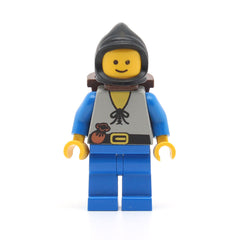 LEGO cas553 - Peasant (Blue Legs, Black Hood, D-Basket)
