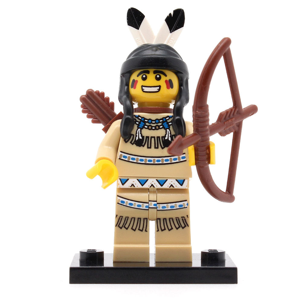 LEGO  col01-1 - Tribal Hunter, Series 1 (Set mit Stand und Zubehör)