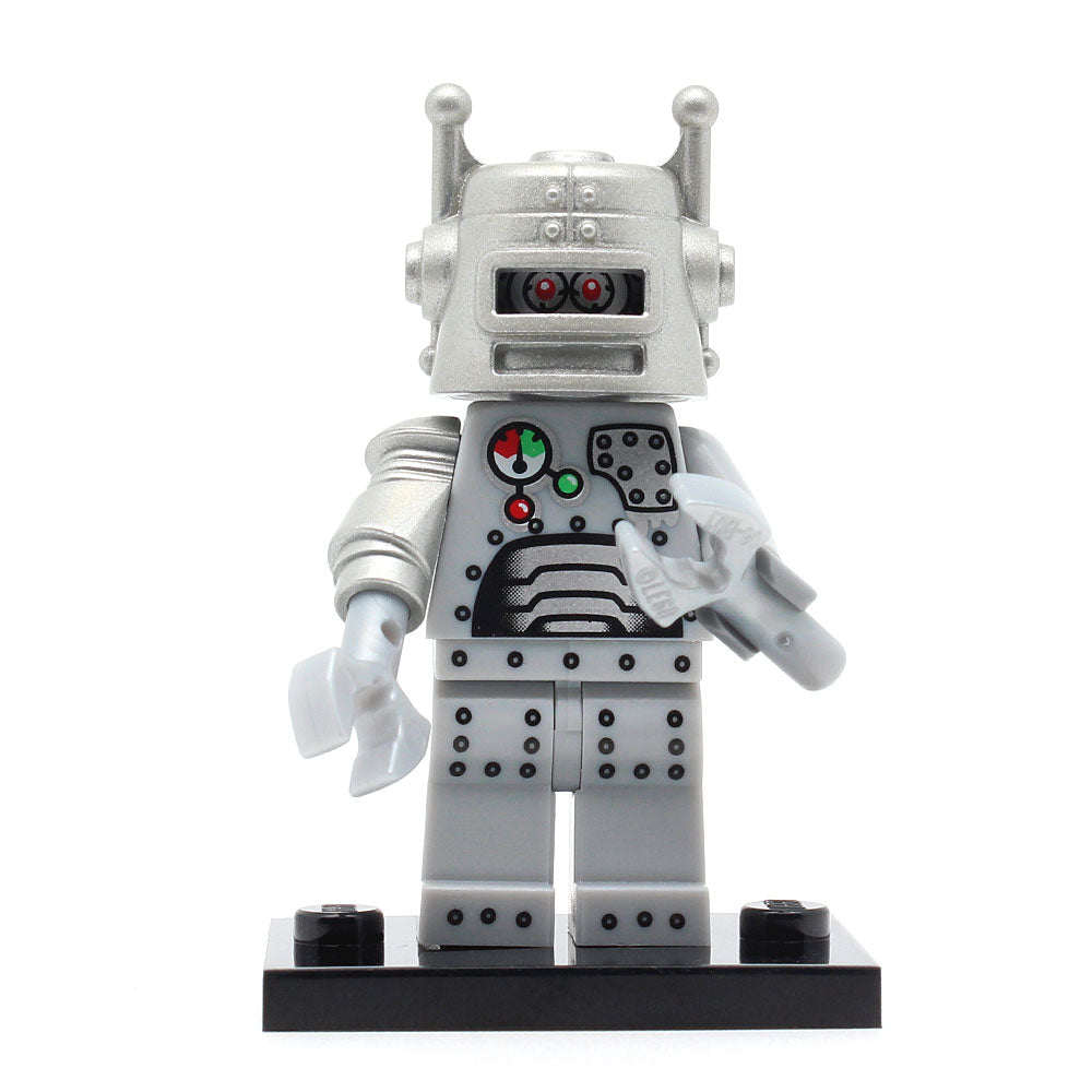 NEW - LEGO col01-07 - Robot, Series 1 (Set mit Stand und Zubehör)