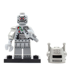 NEW - LEGO col01-07 - Robot, Series 1 (Set mit Stand und Zubehör)