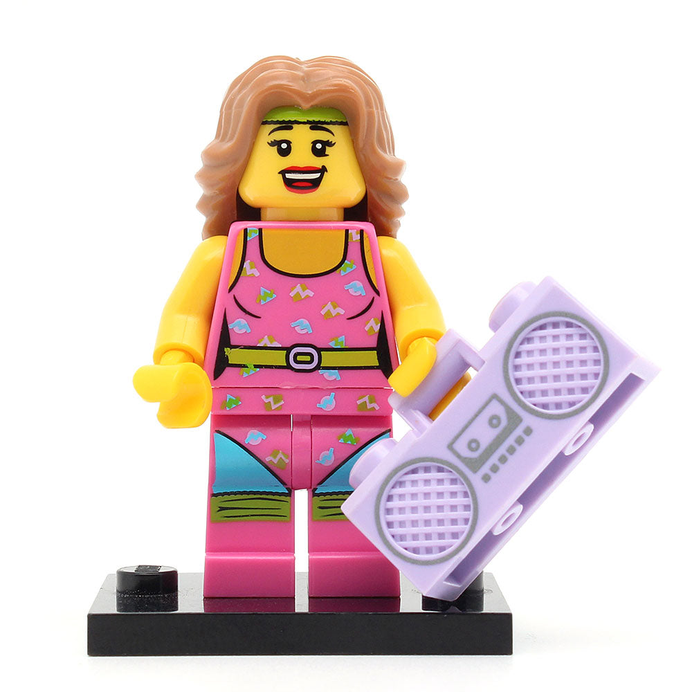 LEGO col05-10 - Fitness Instructor, Series 5 (Set mit Stand und Zubehör)