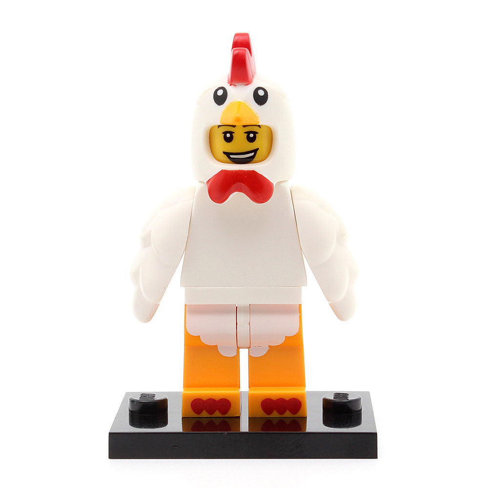 LEGO col09-07 - Chicken Suit Guy, Series 9 (Set mit Stand und Zubehör)