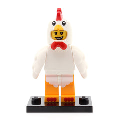 LEGO col09-07 - Chicken Suit Guy, Series 9 (Set mit Stand und Zubehör)