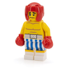 LEGO col304 - Boxer (Black Eye, Blue and White Striped Trunks)