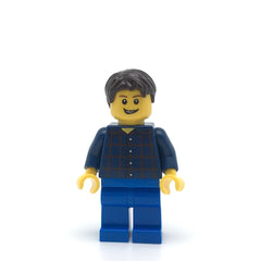 LEGO cty0177 - (Plaid Button Shirt, Blue Legs, Dark Brown Short Tousled Hair)
