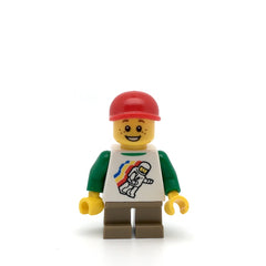 LEGO cty0436 -Classic Space Minifigure (Floating Pattern, Dark Tan Short Legs, Red Short Bill Cap)