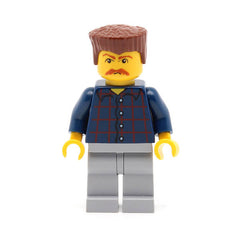 LEGO cty0082 - (Plaid Button Shirt, Light Bluish Gray Legs, Bushy Moustache)