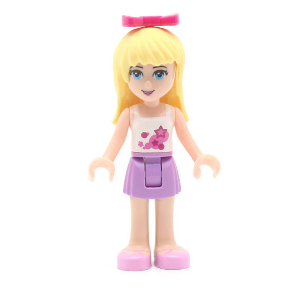 LEGO frnd143 - Friends Stephanie (Medium Lavender Skirt, White Top with Stars, Magenta Bow)