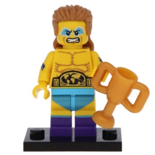 NEW - LEGO col15-14 - Wrestling Champion, Series 15 (Set mit Stand und Zubehör)
