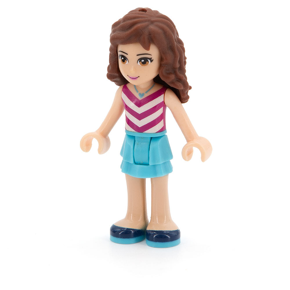 LEGO frnd0179 - Friends Olivia (Medium Azure Layered Skirt, Magenta and White V-Striped Top and Medium Azure Necklace)