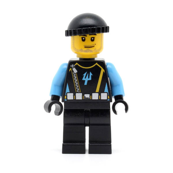 LEGO aqu019 - Aquaraider Diver 5 (Black Knit Cap)