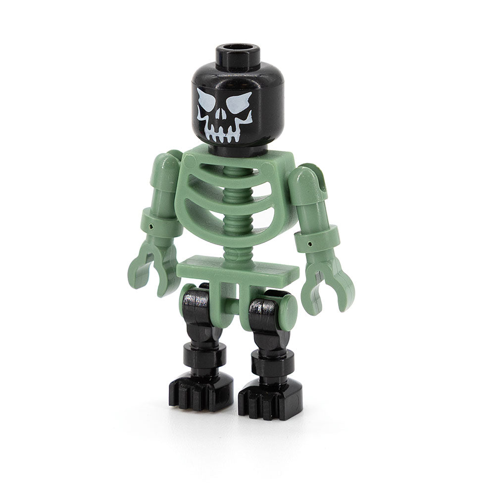 LEGO gen014 - Skeleton - Sand Green with Black Legs and Black Head with Evil Skull
