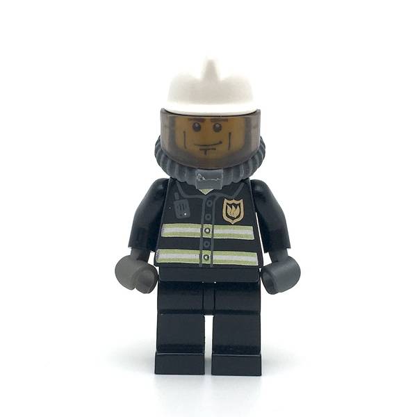 LEGO cty0024 - Fire (Reflective Stripes, Black Legs, White Fire Helmet, Breathing Neck Gear with Airtanks)