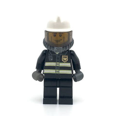 LEGO cty0024 - Fire (Reflective Stripes, Black Legs, White Fire Helmet, Breathing Neck Gear with Airtanks)