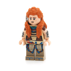 LEGO hfw001 - Aloy (Lopsided Closed Mouth / Surprised Open Mouth)