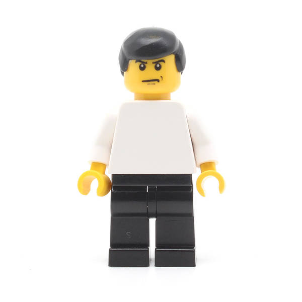 LEGO soc126 - Soccer Player (Plain White Torso, White Arms, Black Legs, Black Male Hair)