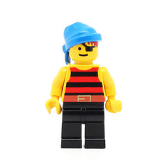 LEGO pi027 - Pirate (Red / Black Stripes Shirt, Black Legs, Blue Bandana)