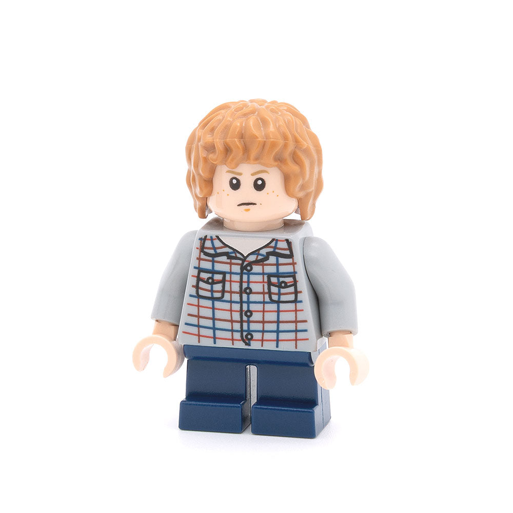 LEGO jw064 - Gray Mitchell (Light Bluish Gray Shirt, Dark Blue Short Legs)