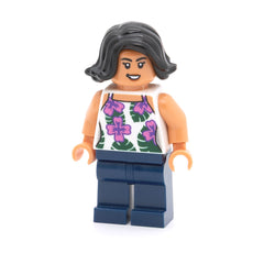 LEGO jw072 - Sammy Gutierrez (White Sleeveless Shirt with Flowers and Leaves, Dark Blue Legs)