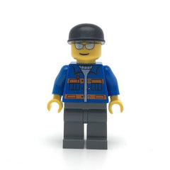 LEGO cty0150 - (Blue Jacket with Pockets and Orange Stripes, Dark Bluish Gray Legs, Black Cap, Silver Sunglasses)